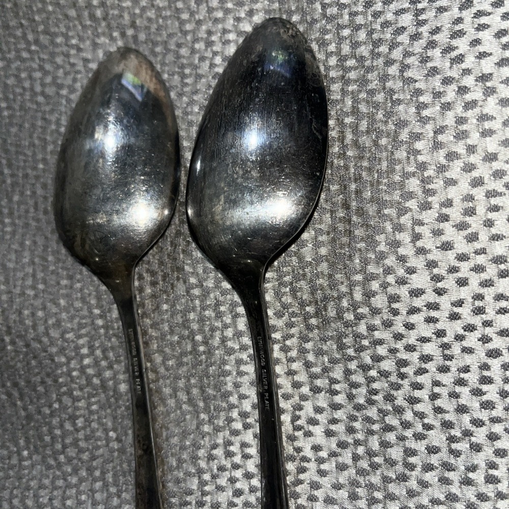 2 Oneida LYNNWOOD Silver-plate Serving Spoons Need Polished - Picture 8 of 11